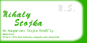 mihaly stojka business card